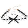 Elegant Lace Collar Necklace Maid Neck Collar Bowknot Lace Choker Necklace Chain Choker Suitable for Cosplay and Parties