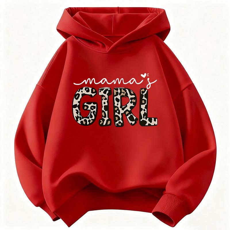 Girls' Spring/Fall Long Sleeve "Mama Girl" Print Sweatshirt Children's Clothing Cute Hoody for Boys Girls Casual Hoodies