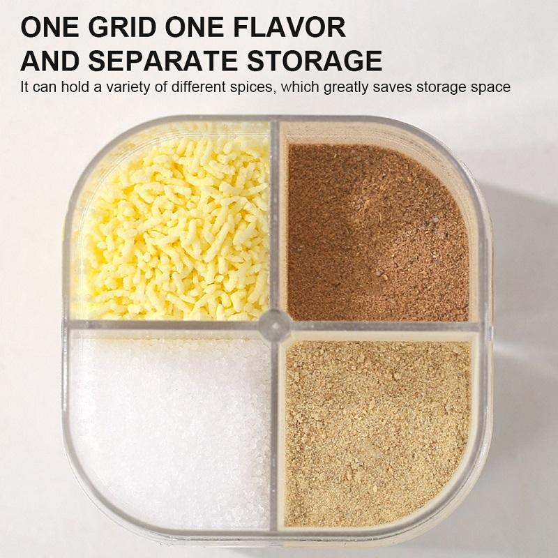 Borcan de condimente pentru grătar Sticla organizator de condimente Recipient pentru condimente de camping în aer liber Forma separată Gadget de bucătărie ZPG