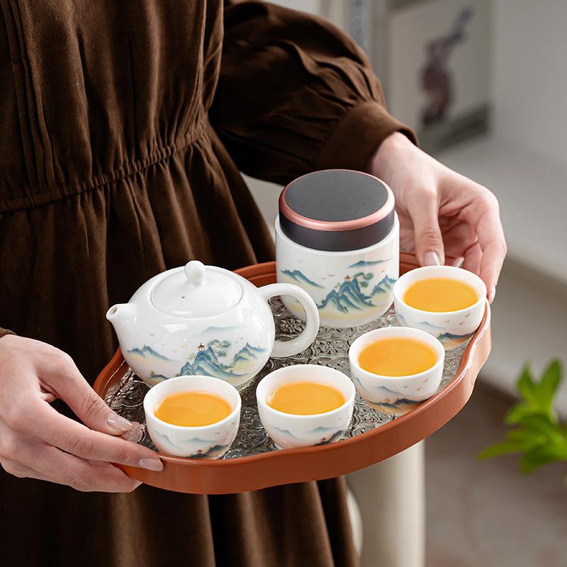Practical Gift Shop Celebrates High-end Business Souvenirs New Chinese-Style Jinting Landscape Suit Retro Gift Box Company