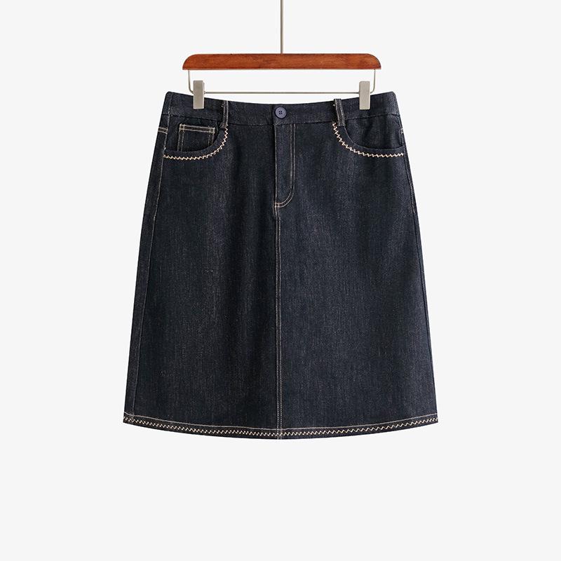 

Plus Size Women s High-Waist Casual A-line Skirt - Tummy Covering, Retro Short Skirt for Spring 2026 (NQ1388) XXXL (80-90 kg) темно-синий
