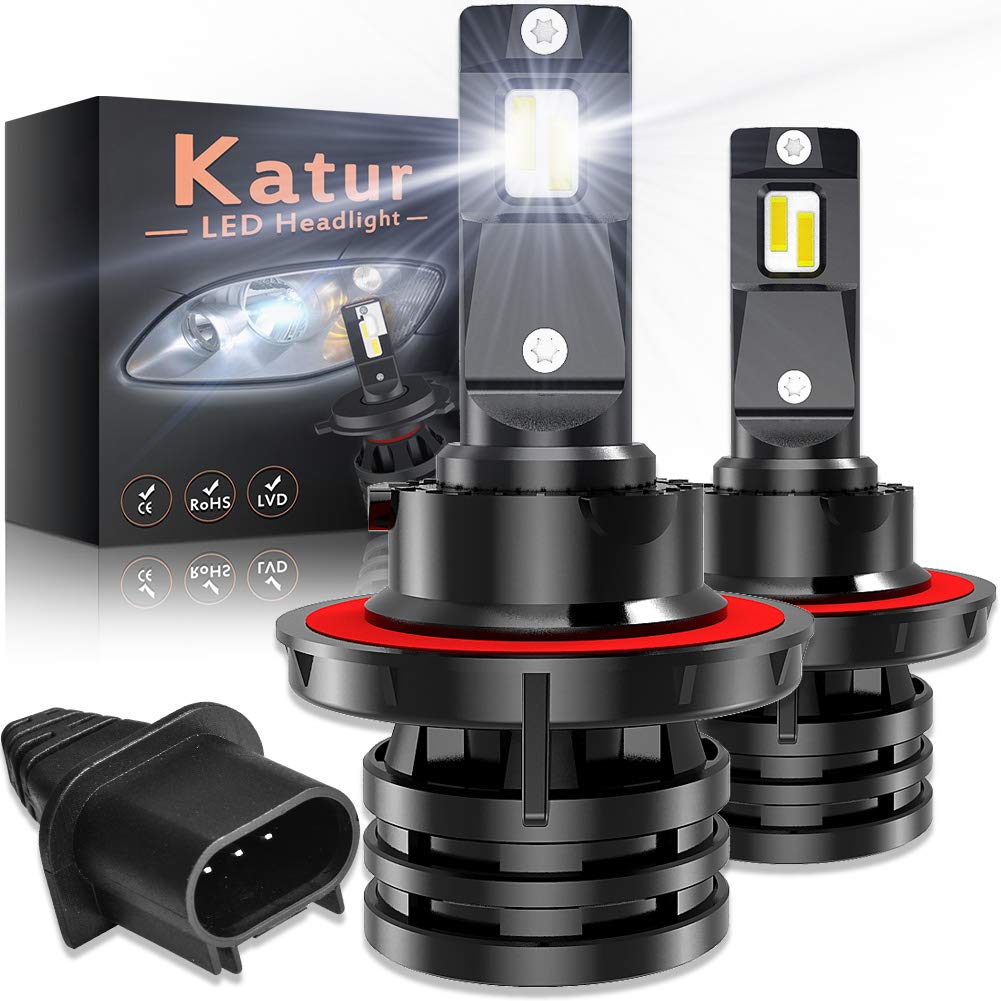 KaTur H13 9008 High/Low Beam Led Headlight Bulb Mini Design Upgraded CREE Chips Super