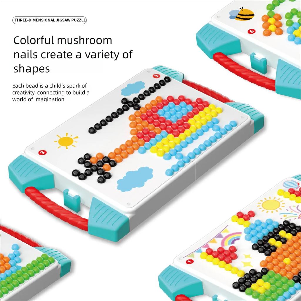 373 Teile Kinder Kreatives Mosaik Spielzeug Set Nagelkunst Komposition Bild Puzzle Pilz Set Pädagogisch Spaß Puzzle Spielzeug