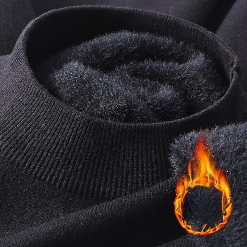 Nové Pánské Pletené Svetry Jednobarevné Rolák Prodyšné Pulovry Teplé Venkovní Základní Streetwear podzim Business Top