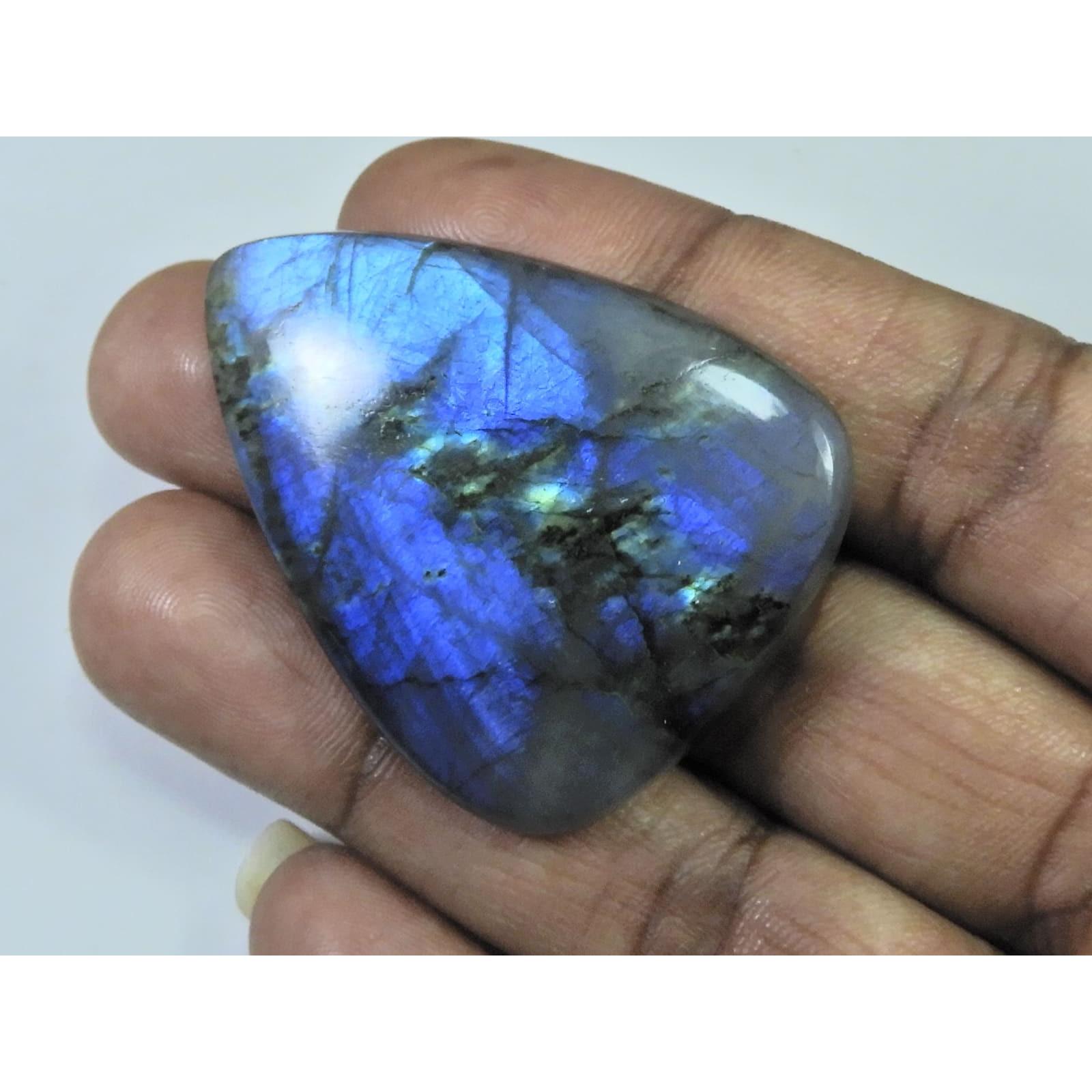 95Cts.Natural Labradorite Multi Fire Pear Cabochon Loose Gemstone 36X46X07MM D-225