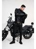 Men's PU Leather Motorcycle Jacket, Casual Retro Stand Collar Outerwear