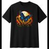 Psychedelic Common Blue Butterfly In Moonlight Nature Mens T-Shirt Black Printed