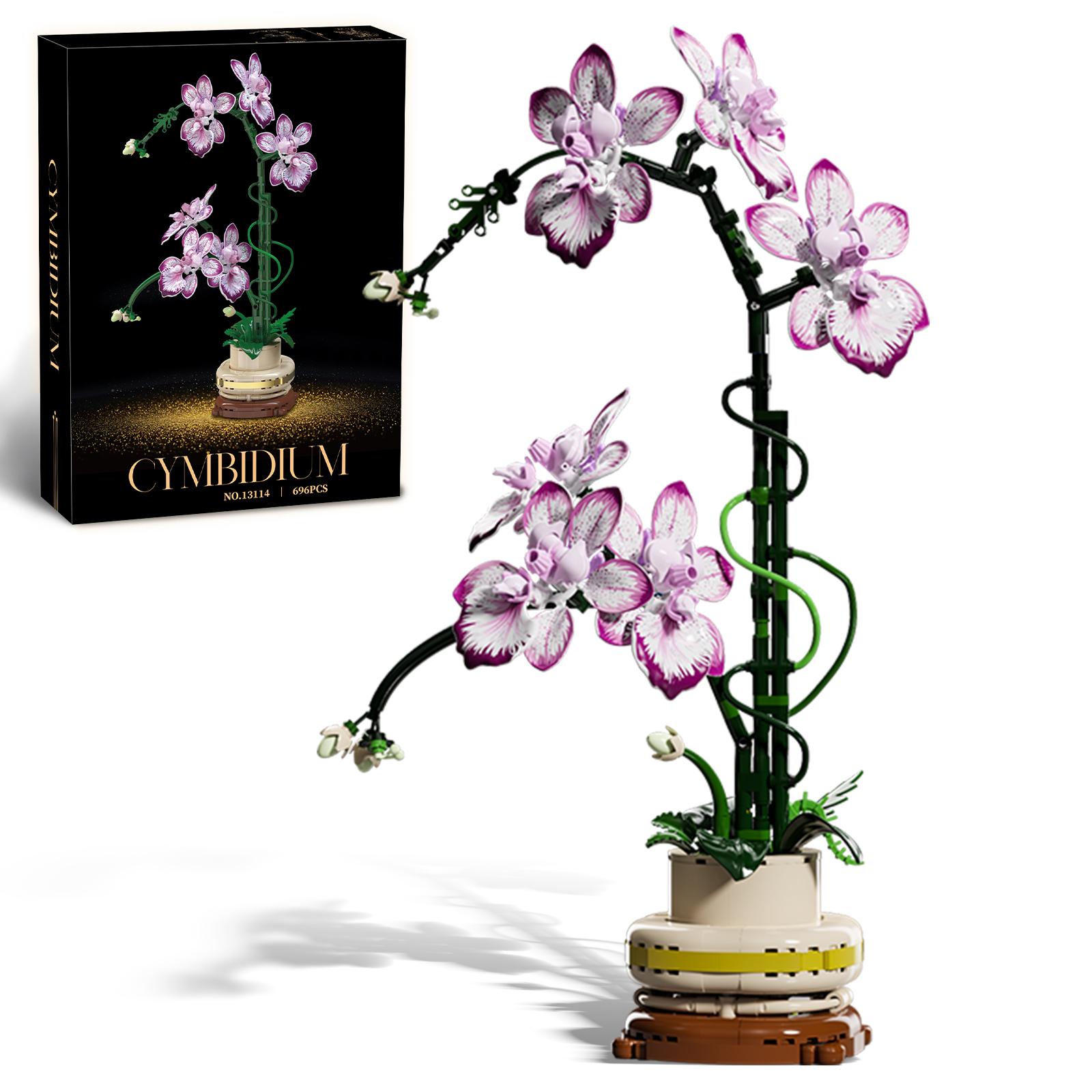 

Textured Orchid Flower Building Blocks Set - Floral Home Decor & Christmas Gift Idea (DIY Artificial Blooms) 696PCS