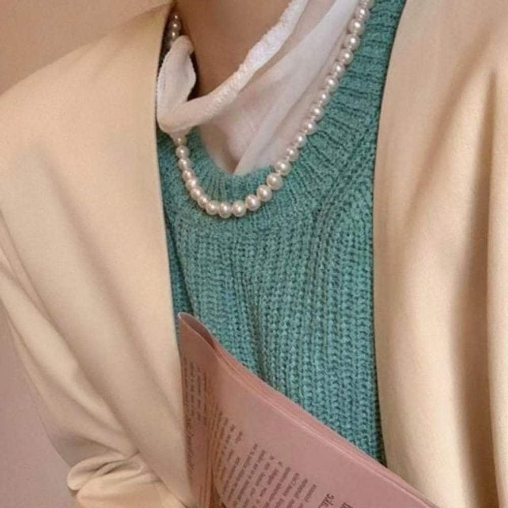 

Pearl Trend All Fashion Necklace Layered Jewelry Length 8mm