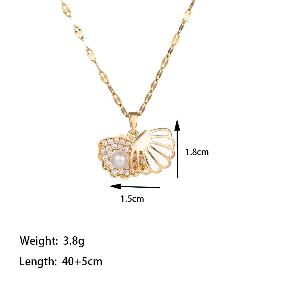 Japan and South Korea's new pearl shell starfish flower necklace women's fashion small fresh collarbone chain high-end student gift