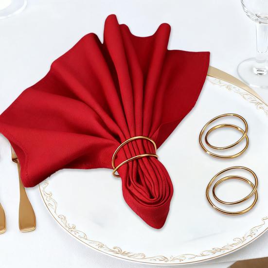 Yousheng 6/12Pcs Golden Napkin Rings Alloy Spiral Design Napkin Holders Buckles Family Dinner Wedding Party Table Decoration