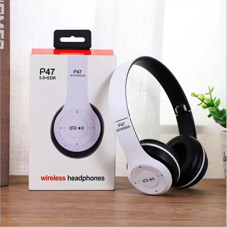 P47 Wireless Foldable Bluetooth 5.0 Headphones - High-Quality Stereo Sound