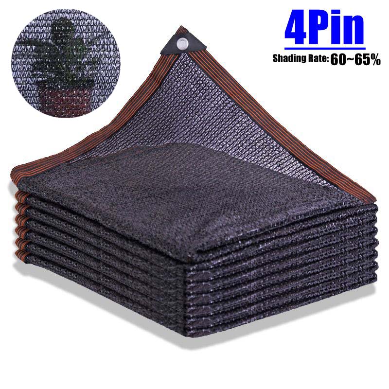 

3~12Pin Black Shade Cloth Sunblock Mesh Edge With Grommets, Sun Net For Pergola, Plants Greenhouse, Gardens, Patio, Canopy 1mx2m