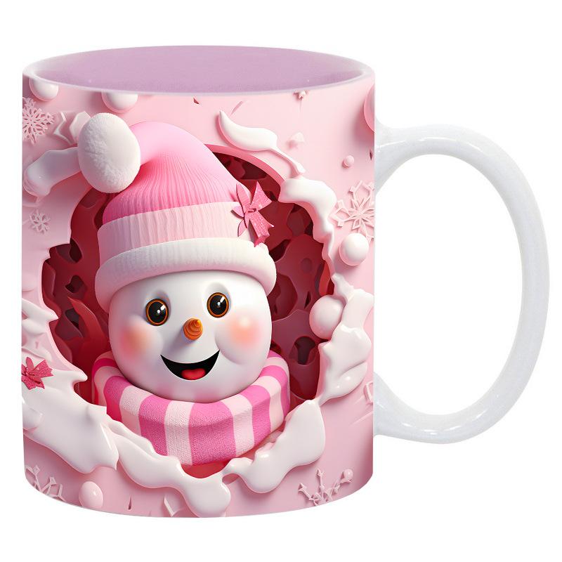 3D Snowman Santa Christmas Ceramic Coffee Mark Cup Tree Snowman Gnome