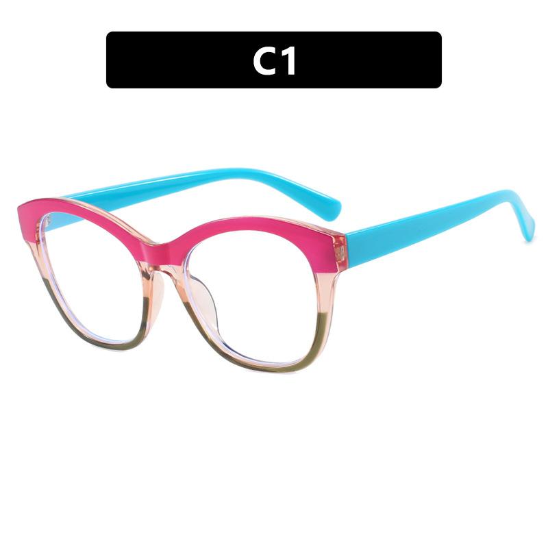 Luxury Brand Design Anti Blue Light Large Women  Patchwork Color Frame Photochromic Hyperopia Glasses Personalized +100~+600