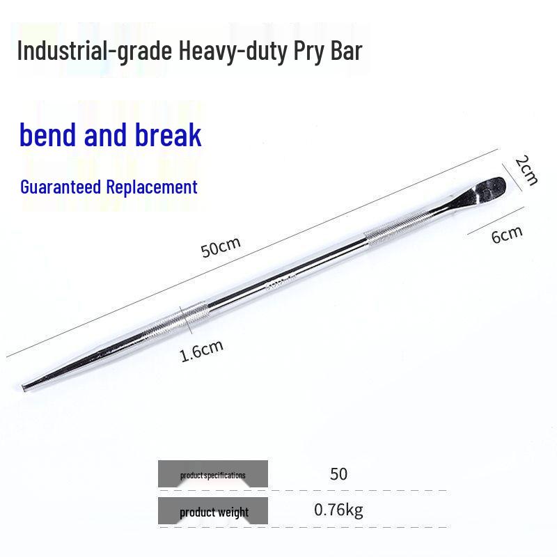 Chrome-Plated Carbon Steel Pry Bar: 30cm to 1m, Round, Quenched, Durable for Tire Removal