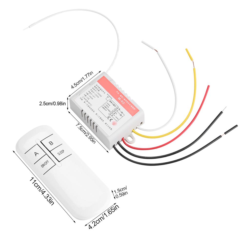 220V Light Lamp Controller Receiver Transmitter Wireless Remote Control Switch System 2 Channel
