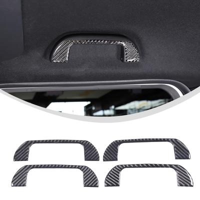 Set of Decorative Handle Assist Grip Protective Covers for Honda Roof Handle Auxiliary Handrail Interior Made from Real Carbon Fiber 4-Piece Covers,