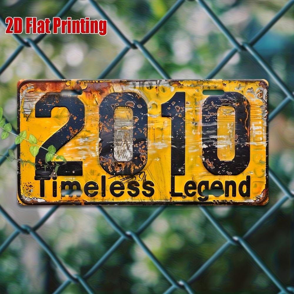 D Flat Pc Vintage Metal License Plate Wall Art Xinch Country Aluminum Sign Design Eternal Legend