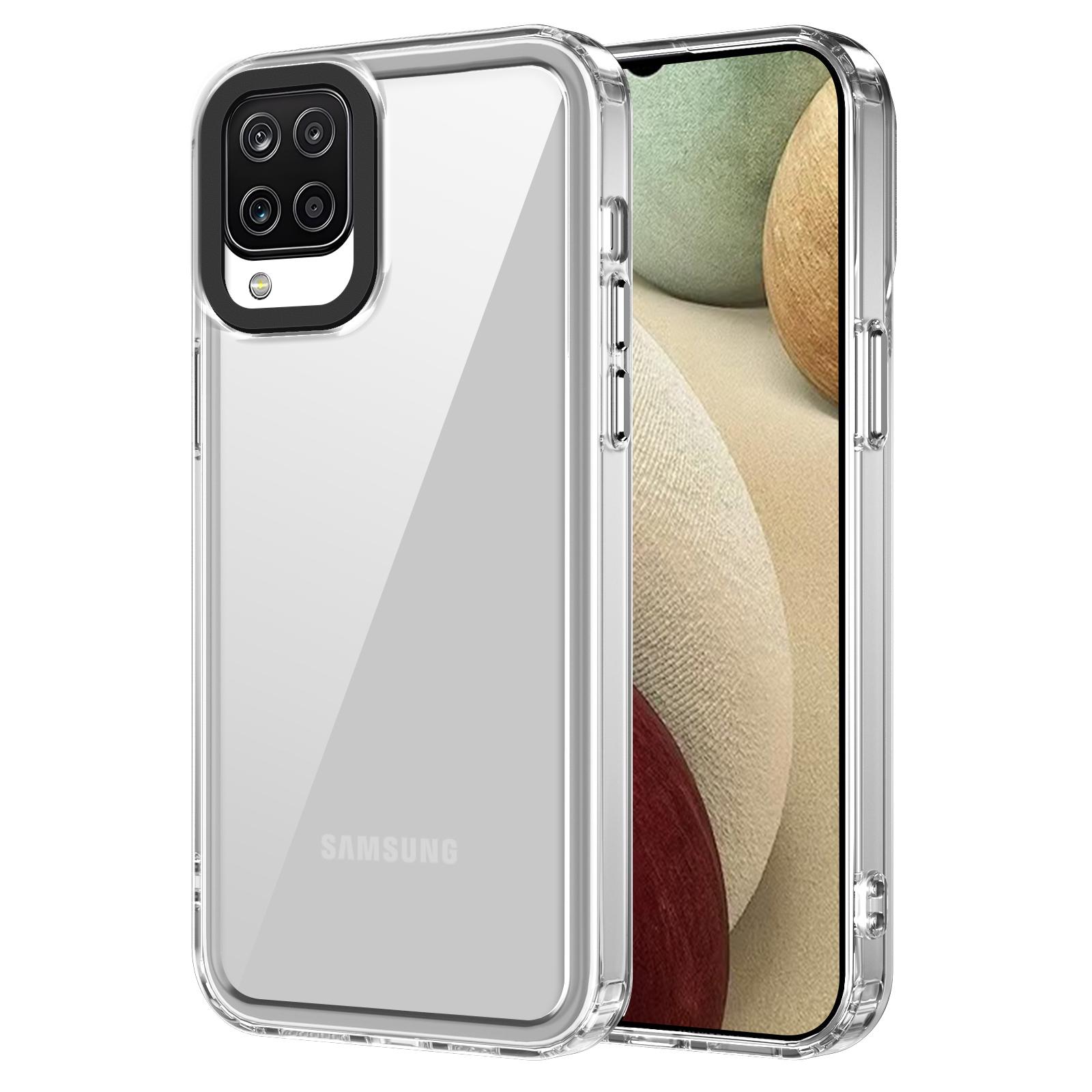 

For Samsung Galaxy A12/M12 Case PC+TPU Anti-drop Phone Cover HD Clear Transparent