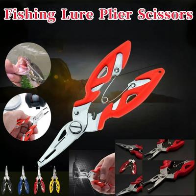 1pc Pince Ciseaux Leurre de Pêche Multifonctionnel Coupe Lignes Découplage Hameçons de Poisson Ouverture Anneaux Brisés Outils de Pêche d'Extérieur Pince