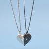 1 Set Matching Angel Couple Necklaces Magnetic Heart Angel Pendant Necklaces Romantic Love Heart Necklaces for Couples Valentine's Day Gift