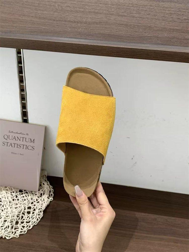 Modne letnie damskie klapki korkowe, plus size, z odkrytymi palcami, płaskie sandały dla kobiet, wygodne i antypoślizgowe