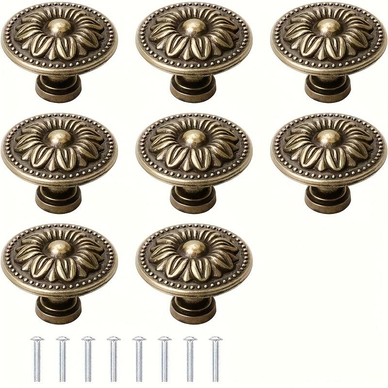 

8/12 винтажных ручек для шкафа с винтами, ручки для ящиков, декоративные ручки, детальная гравировка, мебельные ручки