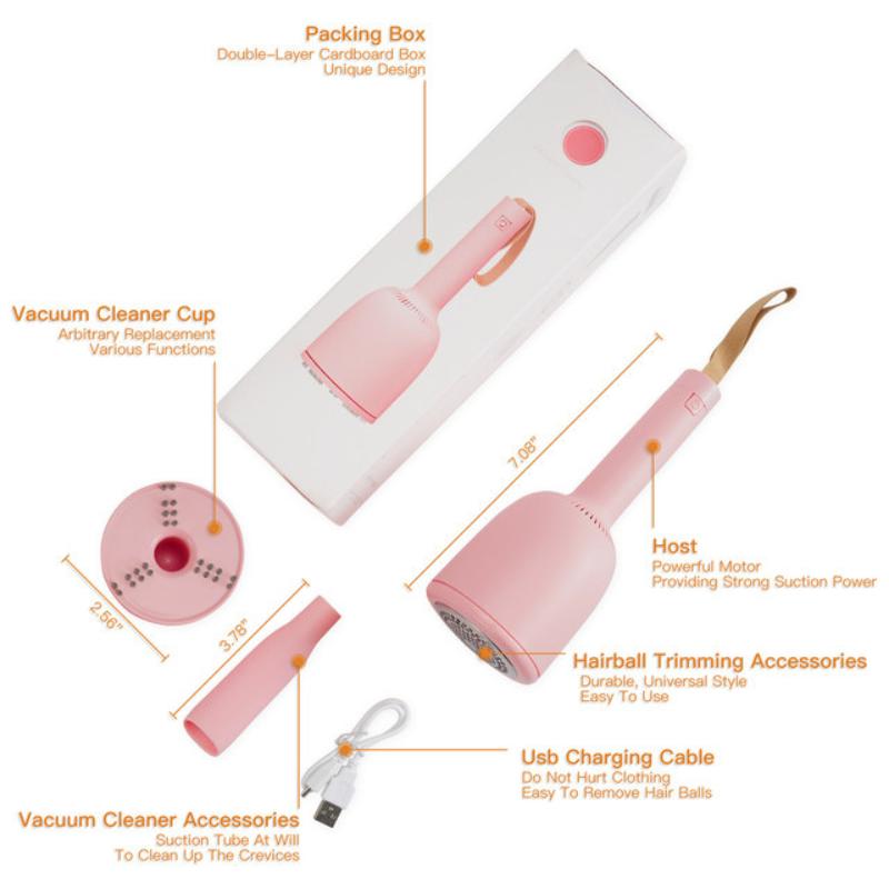 Mini aspirapolvere da tavolo 3 in 1 e levapelucchi per pulire la scrivania, i cavi delle matite e rimuovere i boli di pelo dai vestiti