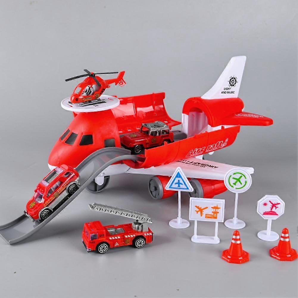 1 Set Airplane Toy Long Slides Broken-Proof Inertia Airplane Large Storage Transport Aircraft Vehicle Toy for Children Gifts