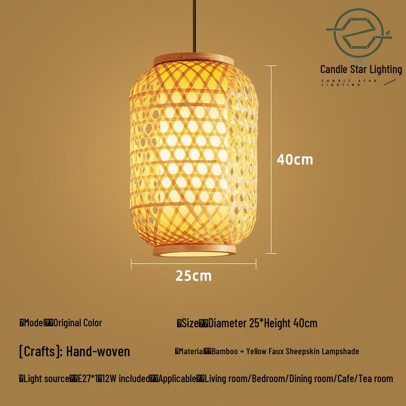 Zen Style Bamboo Rattan Pendant Light for Tea Rooms and Restaurants