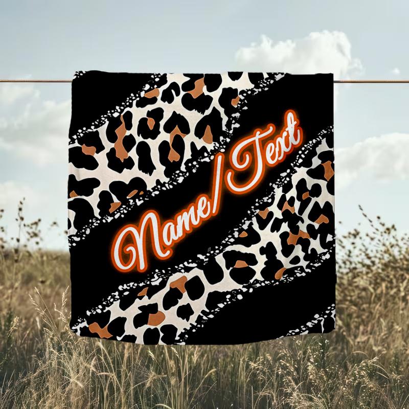 1PC Custom Name Leopard Print Fashion Trend outdooor Flannel blankets Throw Blanket All-Season Throw Gift Bedspread for Couch, Bed, Camping Holiday Bi