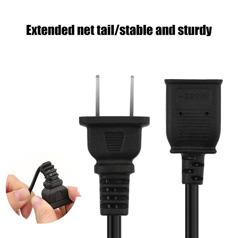 Ac Power Cord White Black Red Line With On/Off Switch Button Cables Wire Two-Pin Plug Cable Extension Cords Adapter