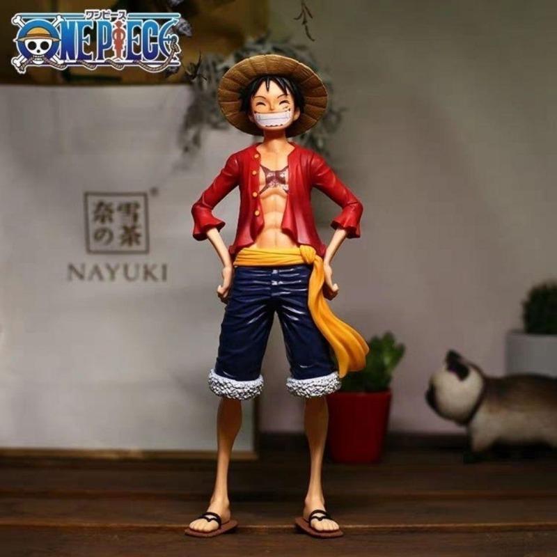Captain One Piece Luffy Strohhut. Spielzeug-Sets MODELL von lächelndem Luffy, 3-fach wechselbare Figur