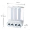 Wall Mounted Dry Food Divided Dispenser, Cereal Storage Box Grains Rice Nut Organizer for Home
