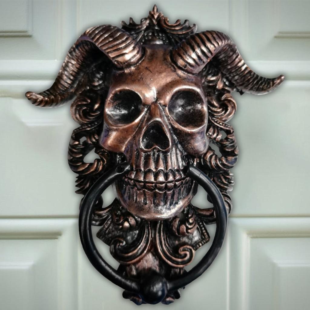 Horned-God  Hanging Door Knocker Heavy Duty Gothic Doorknocker Wall Decor