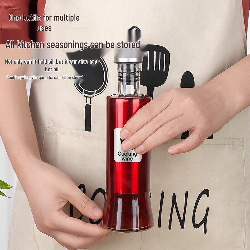 Huihuang Stainless Steel Glass Oil & Vinegar Dispenser Set