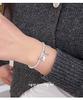 Cui Yan S925 Sterling Silver Korean-Style Beaded Bracelet for Women - Elastic Cord, Wealth Attraction, High-End Feel.