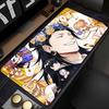 Gaming Mouse Pad Large Desk Mat Antislip Rubber Base Stitched Edges Black White Anime Guy with Monster Print for Gaming