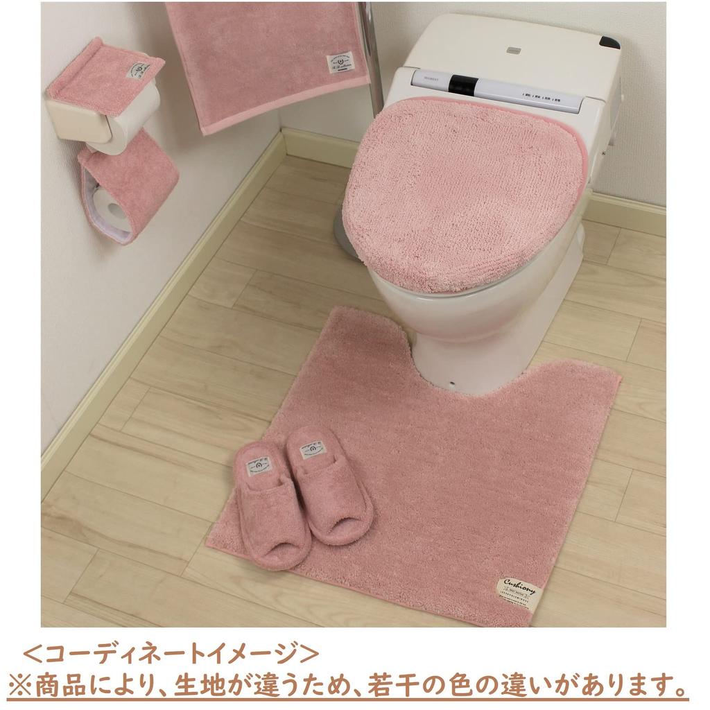 Senko B.B.collection Cushionie 2 Toilet Lid Cover with Adhesive Sheet, Pink, Solid Color, Simple Design, 11817