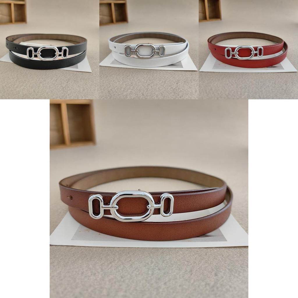 Slim Leather Belt For Women With Hot Stamping Finish And Alloy Fastener For Fashion Looks