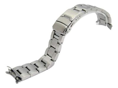 [BASIS+] Oyster Watch, 3-Row Silver, 22mm, Stainless Steel Strap with Bow Clip, Solid Bracelet for SKX 007, 009, 011