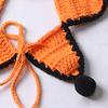 Five-pointed Star Pet Bib Knitted Bib, Handmade Shape Cat Crochet Small Dog with Black Pom-poms for Cats Dogs Halloween Outfit Non-tightening Collar