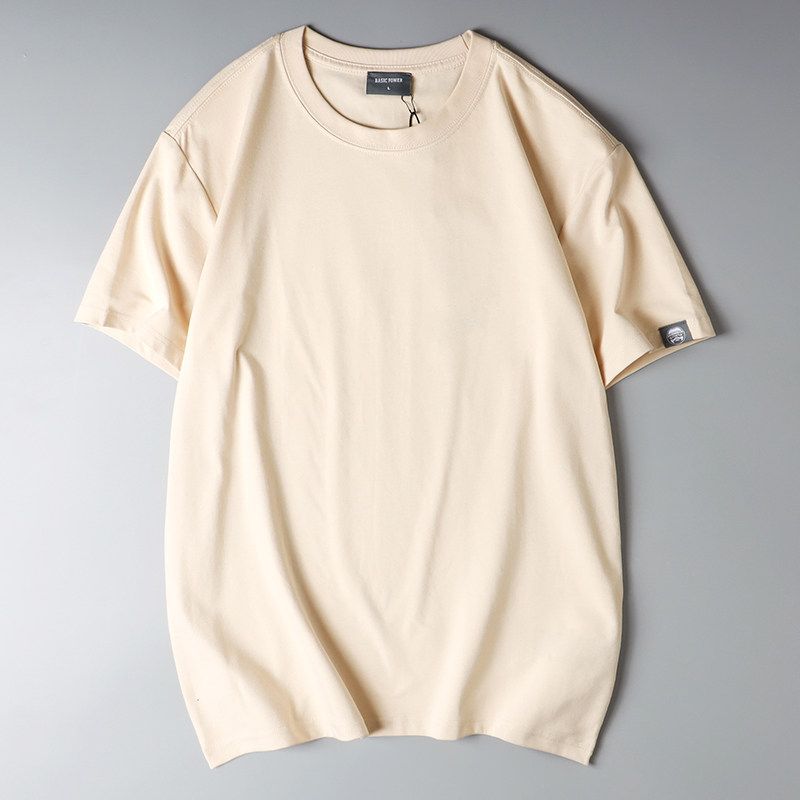 High-Quality Export Pure Color Basic Short-Sleeve T-Shirt for Men, Simple Casual Summer Round-Neck Half-Sleeve Undershirt