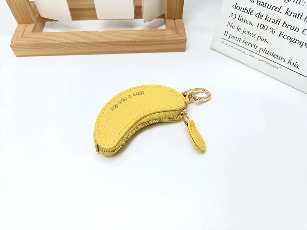 Fresh Style Leather Fruit Coin Purse Keychain Charm