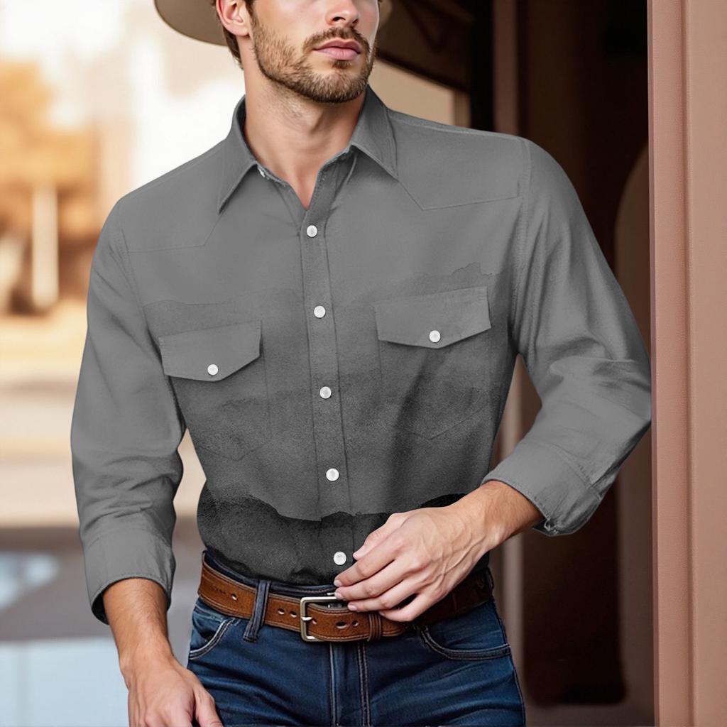 Men'S Fashionable Lapel And Shoulder Length Short Sleeved Casual Top