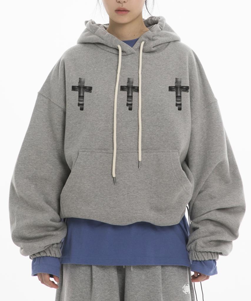 Cross String Hoodie - Melange