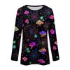 Women's Halloween Print Long Sleeve Neck Pullover T-Shirt for Fall