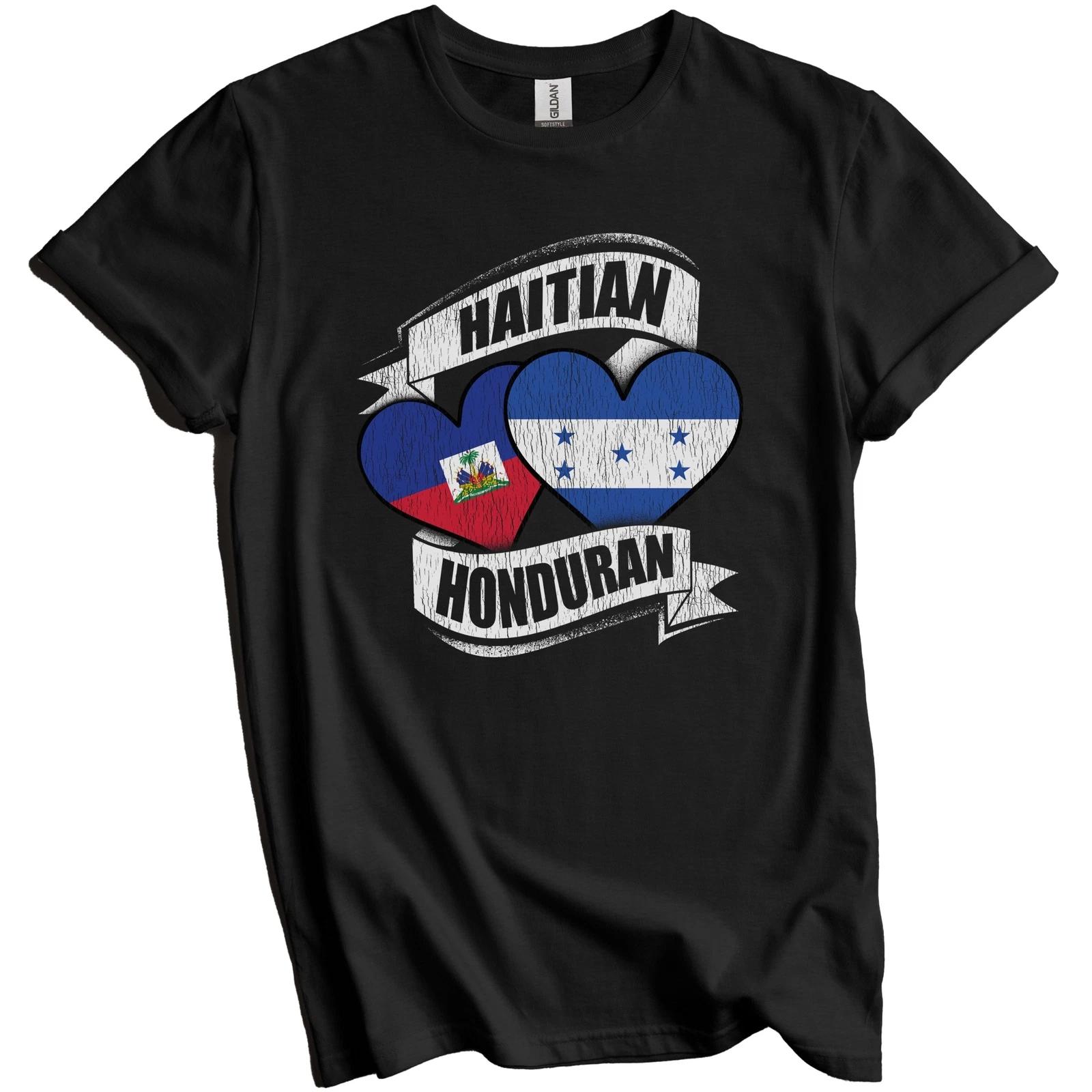 Haitian Honduran Hearts Haiti Honduras Flags T-Shirt S