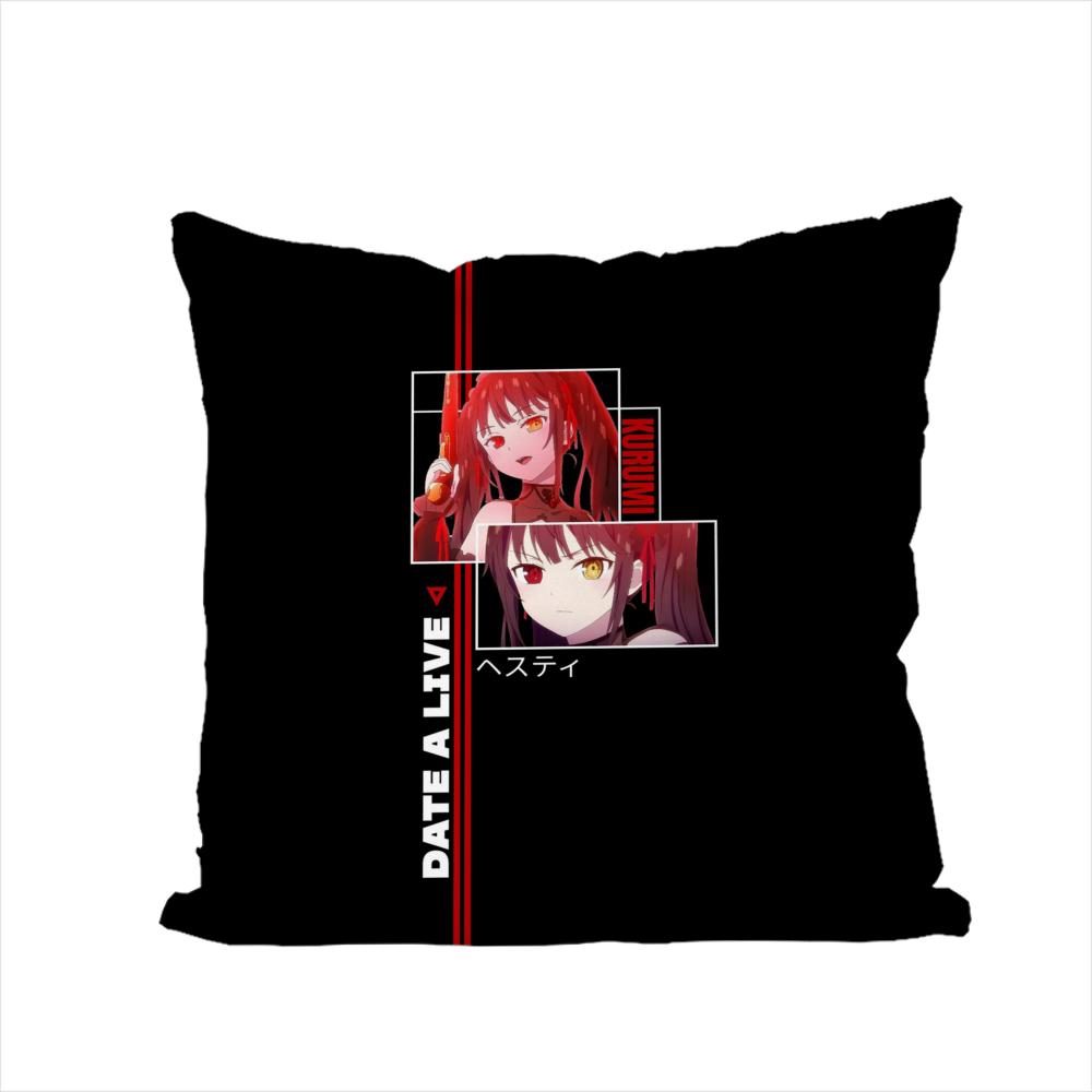 Tokisaki Kurumi Pillow Case For Car Sofa Decorative Home Doublesided Print Plush Square Throw Pillow Cushion Cover